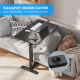 FLEXISPOT Medical Adjustable Overbed Bedside Table with Wheels Pneumatic Mobile Standing Desk Laptop Desk Rolling Computer Cart Movable Overbed Table FLEXISPOT