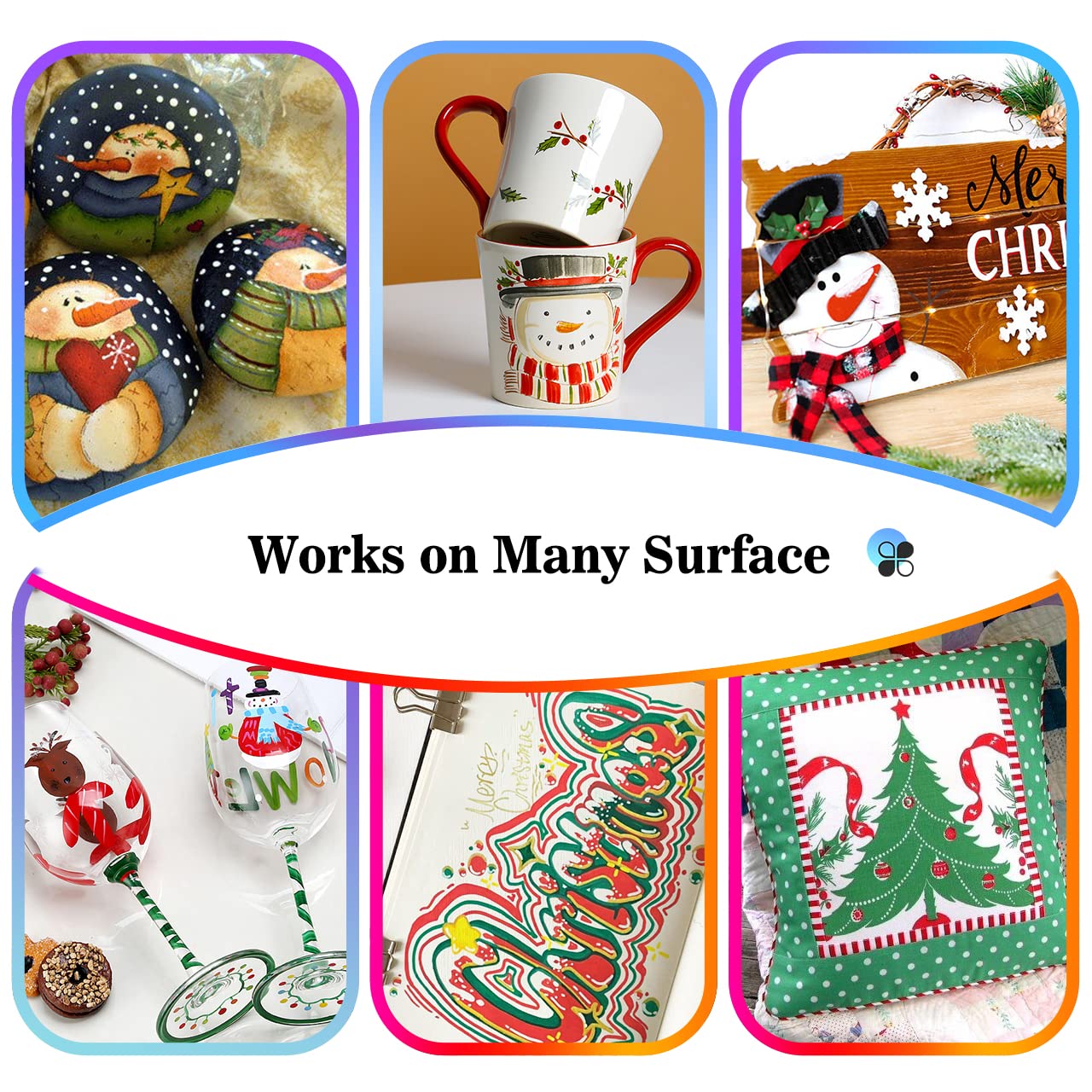 Emooqi Acrylic Paint Pens, Set of 24 Colors Paint Markers Pens for Rocks, Craft, Ceramic, Glass, Wood, Fabric, Canvas -Art Crafting Supplies Emooqi