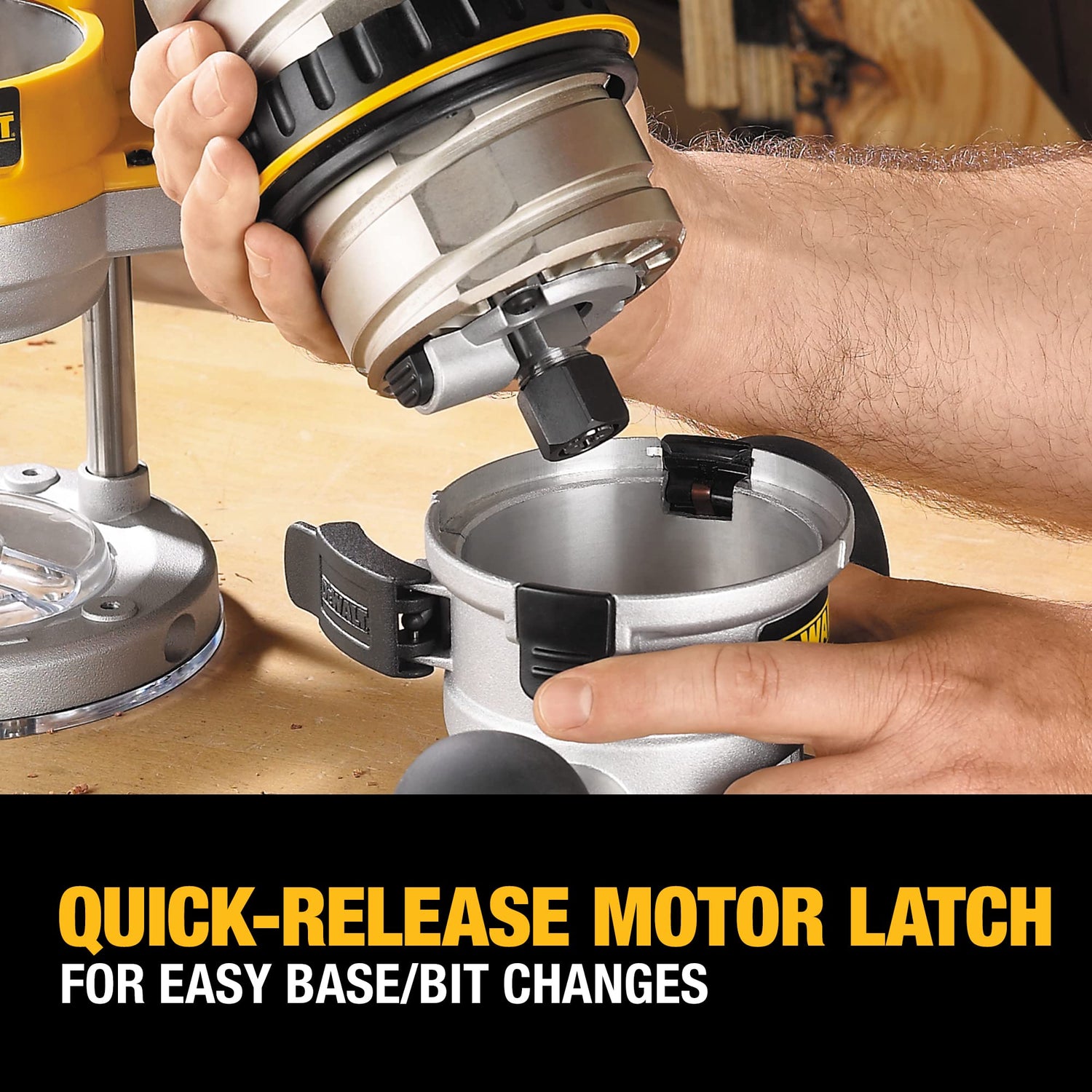 DEWALT Router, Fixed and Plunge Base Kit, Soft Start, 12-Amp, 24,000 RPM, Variable Speed Trigger, Corded (DW618PKB) DEWALT