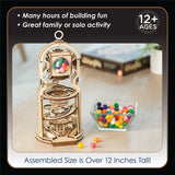 MindWare Gearjits: Gumball Machine Marble Coaster – Wooden 3D Building Puzzle for Teens & Adults – DIY STEM Building Toys for Kids – Fun for Adults MindWare