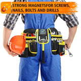 Tool Belt, Magnetic Tool Pouch with 26 Pockets for Men Heavy Duty Tool Pouch Bag, Detachable Tool Bags for Carpenter Electrician Construction Utility XonyiCos