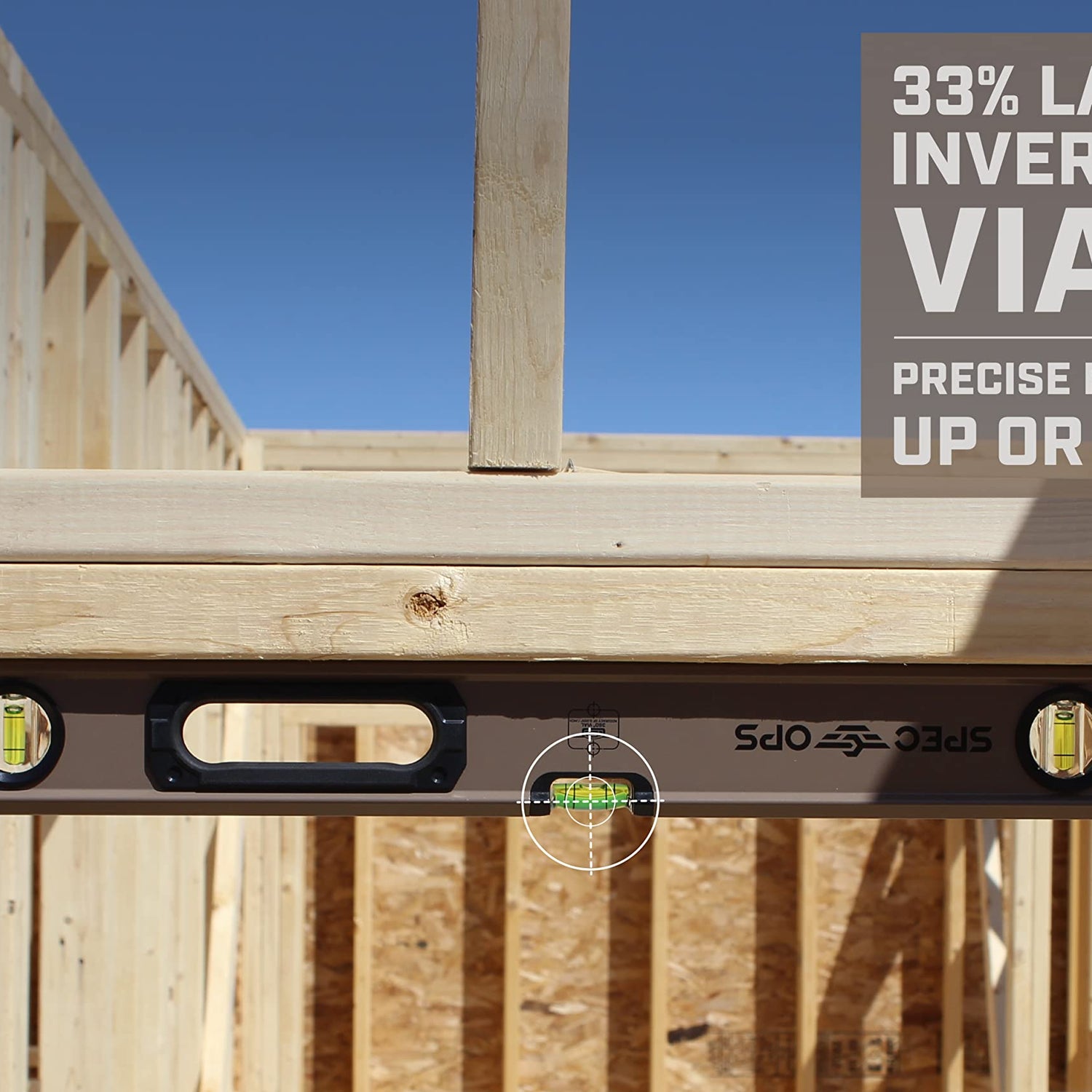 Spec Ops Tools 24" Box Beam Level, Tourniquet Bungee System, 33% Larger Block Vials, Aluminum, 3% Donated to Veterans Spec Ops