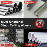 SHALL 25-Pack Cut Off Wheels 3” x 3/8” x 3/64” - Ultra Thin Cutting Wheel with Pouch for Angle Grinder & Cut-Off Tools - Fast Cutting Disc for INOX, SHALL