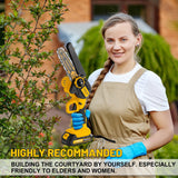 Angseen Mini Chainsaw Cordless 6Inch, Chain Saw Electric Chainsaw Battery Powered with Auto Chain Regulator & Auto Oiler, 800W Super Battery Chainsaw Angseen