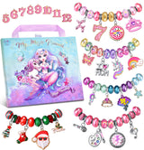 Girls Charm Bracelet Making Kit: Mermaid Jewelry Supplies Make Set Charm Bracelets Kits DIY Art Craft Set Girl Toys Age 5 6 7 8 9 10 11 12 Year Old BDBKYWY