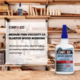 Professional Grade Cyanoacrylate Super Glue by CYAFIXED, Medium Viscosity CA Glue for Woodworking, 4 oz. Value Pack - Instant Adhesive for CYAFIXED