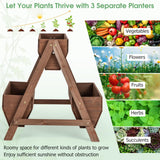 Giantex Vertical Raised Garden Bed, 3 Wood Planter Boxes for Flower Vegetable Fruit Herb, Freestanding Garden Planter with Drain Holes, Elevated Giantex