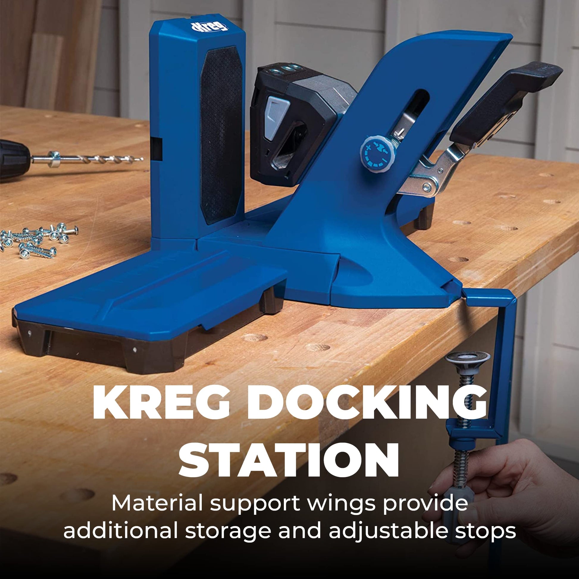 Kreg Tool KPHJ720PRO Pocket-Hole Jig 720 PRO - Easy Clamping & Adjusting - Includes Durable Kreg Pocket-Hole Screws - For Materials 1/2" to 1 1/2" - WoodArtSupply