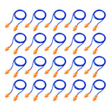20 Pairs Corded Ear Plugs Reusable Silicone Earplugs with String Banded Ear Plug Sleep Noise Cancelling for Hearing Protection (Blue-Orange) Bememo