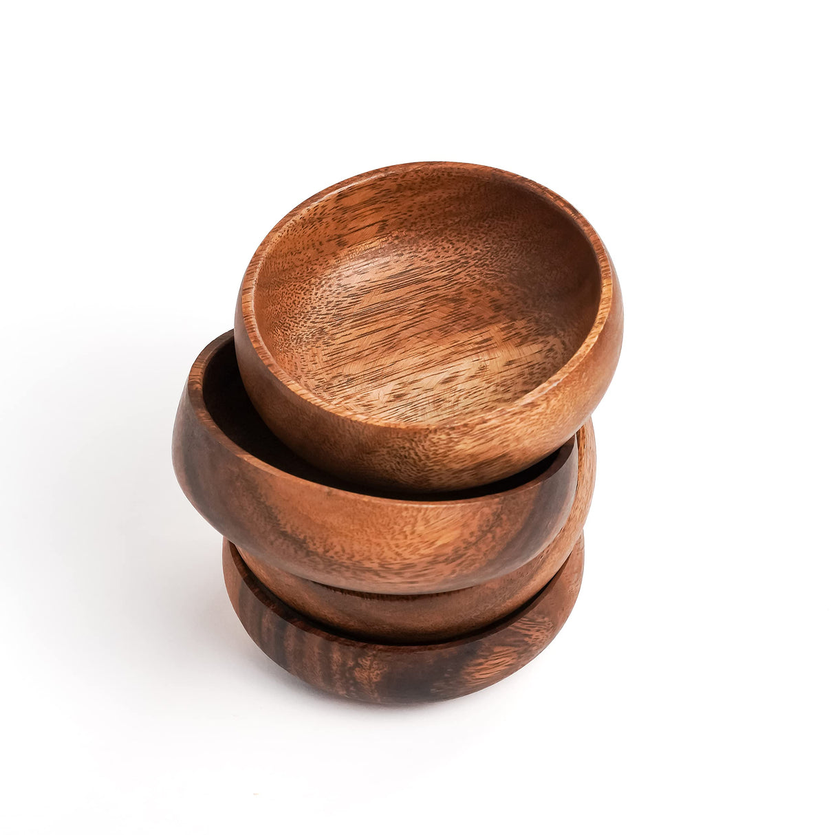 Casa/Legno Authentic Handcrafted Wooden Bowls Set - Exquisite Filipino Craftsmanship for Nuts and Acai Bowls - 4"x4"x1.5", Set of 4 Casa/Legno