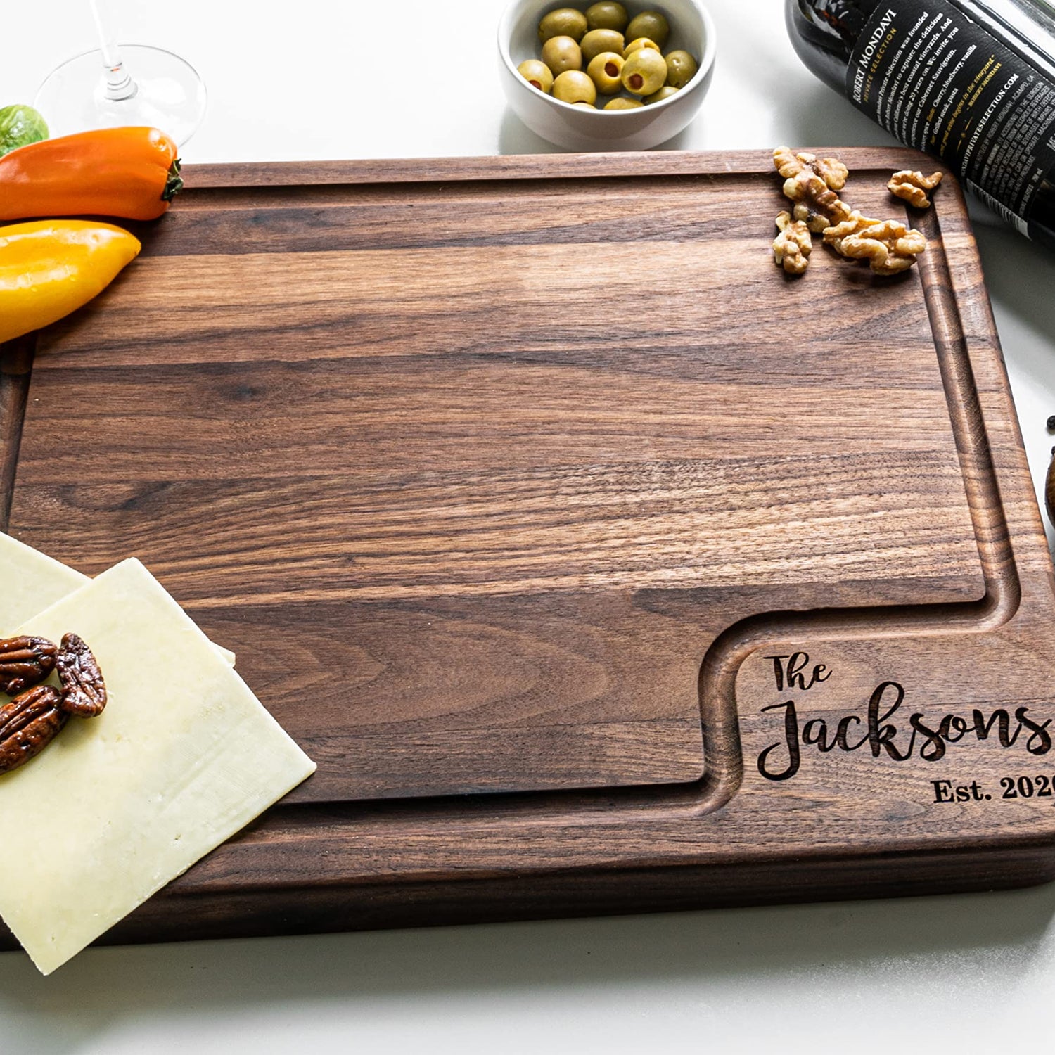 Custom Cutting Boards Wood Engraved Cutting Board Personalized, USA Made - Thick Maple/Walnut Personalized Cutting Boards Wood Engraved, Personalized Drapela Works
