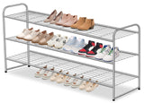 AOODA 3-Tier Long Shoe Rack for Closet Metal Wide Shoe Organizer for Entryway, Bedroom, Floor, Holds 24 Pairs Men Sneakers Stackable Shoe Storage AOODA