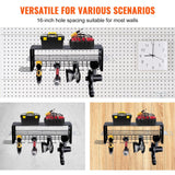 VEVOR Power Tool Organizer, 7 Slot, 3 Layers, Cordless Drill Holder Wall Mount, Battery Charging Station Storage Rack, Multi-Function Garage VEVOR