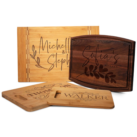 Personalized Cutting Board, 11 Designs & 5 Wood Styles Cutting Board - Wedding Gifts for the Couples, Housewarming Gifts, Christmas Gift for Parents Be Burgundy