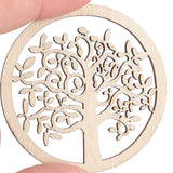 48Pcs Organic Tree of Life, Mini Round Tree of Life Unfinished Wooden Plaque Wooden Tree Shape Craft Blank for Christmas, Wedding, Guestbook, HERCHR