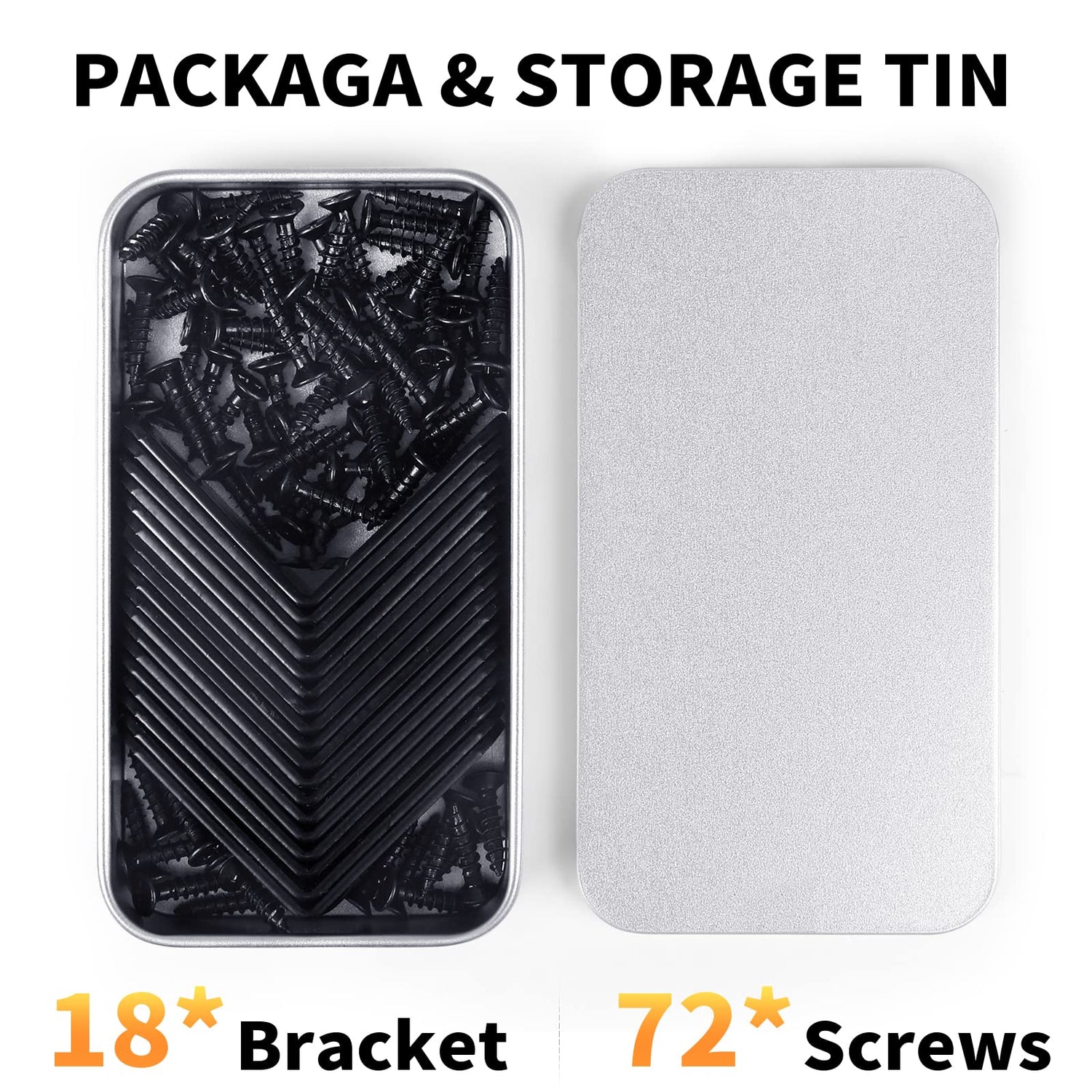 18PCS L Bracket Corner Bracket, FATLODA Stainless Steel L Brackets for Shelves, Black Small Right Angle Bracket, Metal Corner Brace for Wood FATLODA