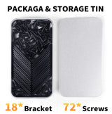 18PCS L Bracket Corner Bracket, FATLODA Stainless Steel L Brackets for Shelves, Black Small Right Angle Bracket, Metal Corner Brace for Wood FATLODA