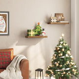 HOOBRO Floating Shelves, Wall Shelf Set of 2, 15.7 Inch Hanging Shelf with Invisible Brackets, for Wall, Bathroom, Bedroom, Toilet, Kitchen, Office, HOOBRO