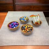 WRIGHTMART Wood Bowl Set of 4. for Food, Snack, Cereal, Nuts, Appetizer, Dips, Condiments, Chocolates, Charcuterie Cups, Decorative, Handmade of WRIGHTMART