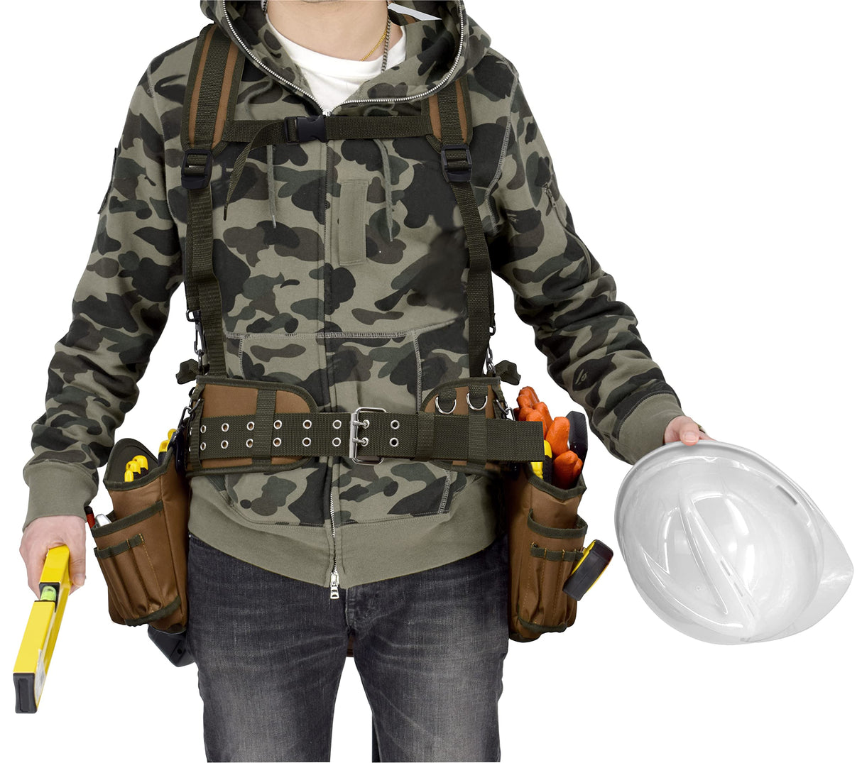 JACKSON PALMER Professional Tool Belt - Tan & Green (Comfort Rig Tan & Green) Jackson Palmer