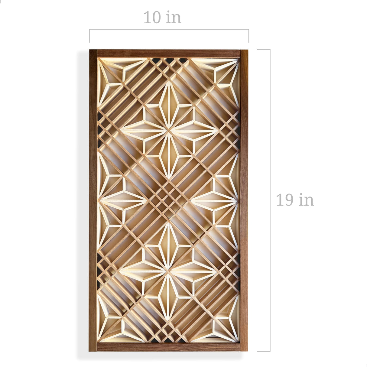 Hinoki Woodworks Kumiko DIY Kit Kakuasa-no-ha Pattern. Ready to Assemble Project with 154 Wood Pieces | Japanese Woodworking craftmanship | Wall Art Hinoki Woodworks