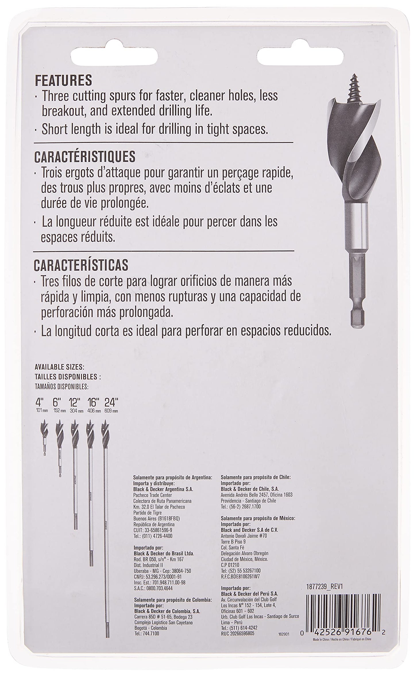 IRWIN SPEEDBOR Drill Bit Set for Wood, 4-Inch, 6-Piece (1877239) - WoodArtSupply