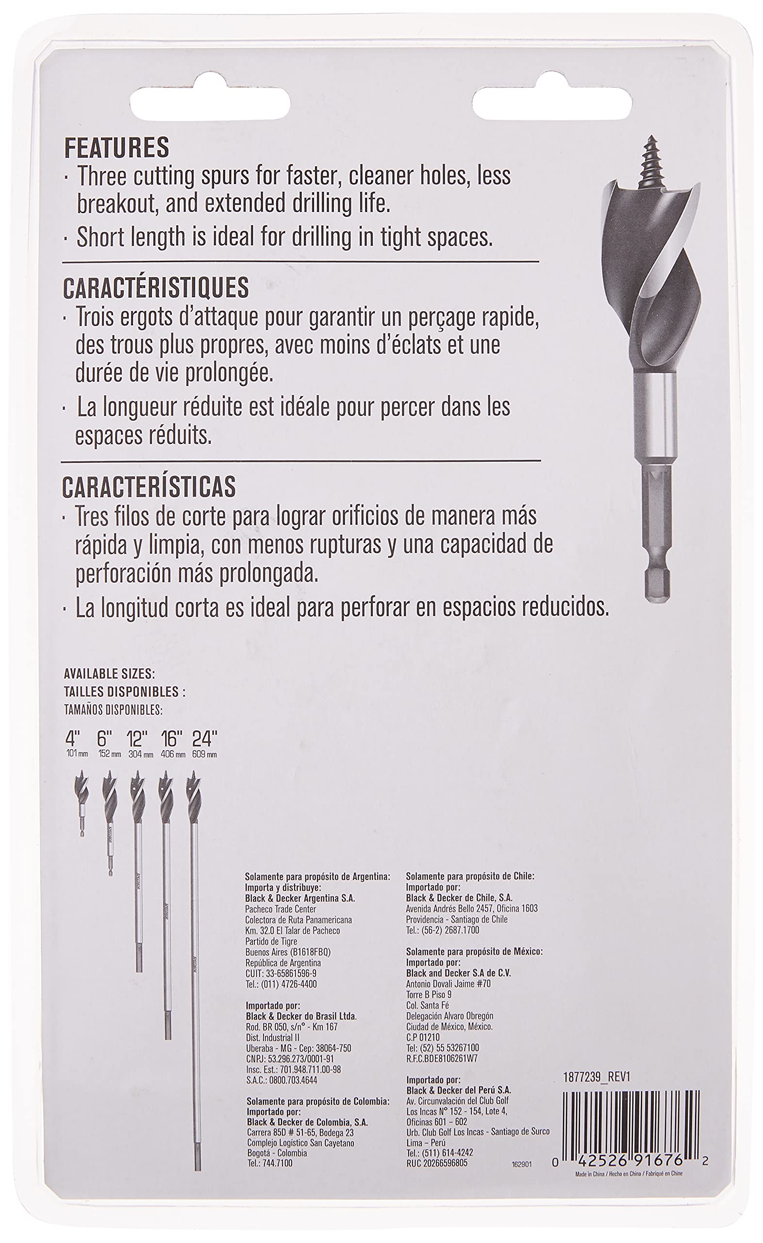 IRWIN SPEEDBOR Drill Bit Set for Wood, 4-Inch, 6-Piece (1877239) - WoodArtSupply