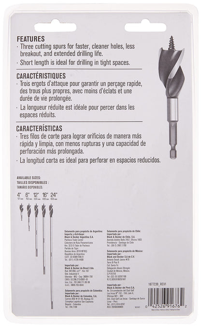 IRWIN SPEEDBOR Drill Bit Set for Wood, 4-Inch, 6-Piece (1877239) - WoodArtSupply