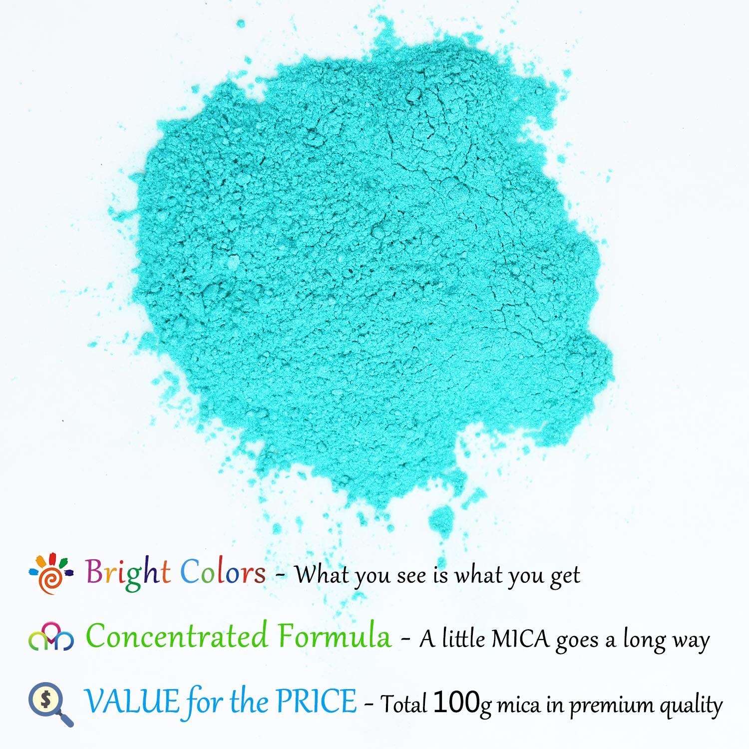 Epoxy Resin Color Pigment - Huge 100g/3.5 Ounces Metallic Mica Powder for Epoxy Resin Art Coloring, Slime Making - Cosmetic Grade Resin Color Dye for - WoodArtSupply