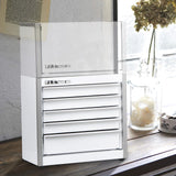 P.I.T. Mini White Tool Box, Portable 5-Drawer Micro Roll Cab Steel Tool Box with Liner, White Small Tool Case for Tools Storage, Home DIY P.I.T.