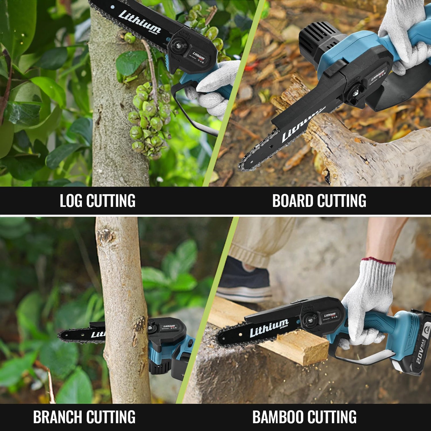 Mini Chainsaw Cordless 6-Inch with 2 Batteries 40V 19.2 Ft/s Battery Powered Electric Power Chain Saws with Security Lock, Upgraded Handheld Small ODOGYM