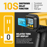 SEEKONE 1800W Heat Gun with LCD Digital Display Compact Design Hot Air Gun Variable Temperature Control 122℉~1202℉（50℃- 650℃）with Memory Function and SEEKONE