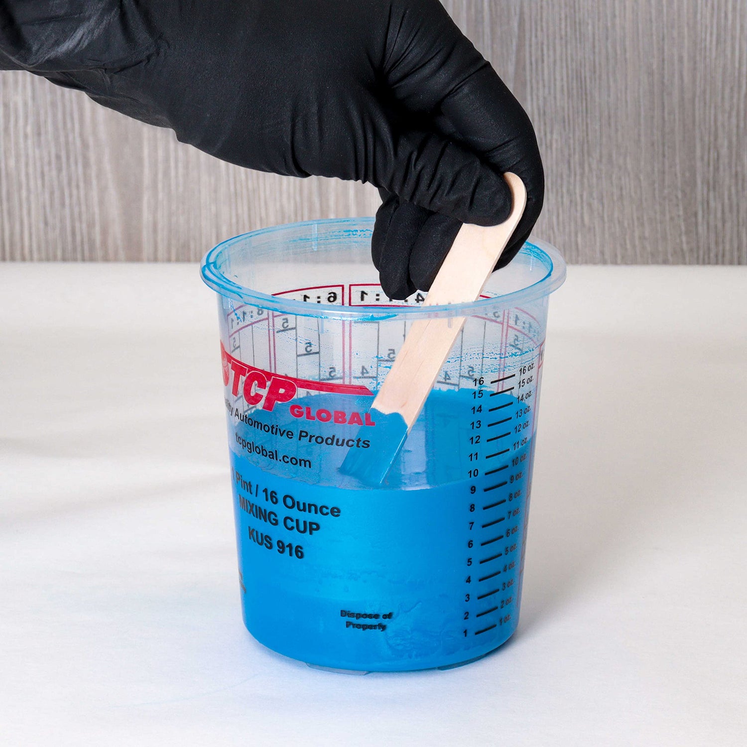 Custom Shop - Pack of 12 Each - 16 Ounce Paint Mixing Cups - 1 Pint - Cups Have calibrated Mixing ratios on Side of Cup Custom Shop