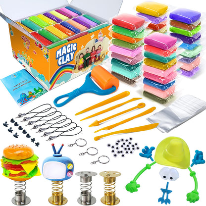 Modeling Clay Kit - 36 Colors Air Dry Magic Clay, DIY Molding Clay with Sculpting Tools, Kids Art Crafts Best Gift for Boys & Girls Age 3-12 Year Old