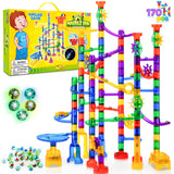 JOYIN 170Pcs Marble Run Premium Toy Set, Construction Building Blocks Toys, STEM Educational Building Block Toy(120 Plastic Pieces + 50 Glass JOYIN