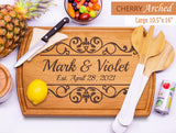 Personalized Wood Cutting Board Handmade in USA – Best Serves as Cheese board, Serving tray, Chopping board, Charcuterie board – Unique Wooden Gift Viva Leather