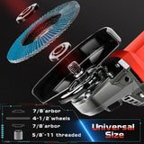 7.5Amp 4-1/2 Inch 12000 RPM Angle Grinder with 2 Guards, 3 Cutting Wheels, 3 Discs, Non-Slip Handle and Carbon Brush for Metal and Wood SHALL