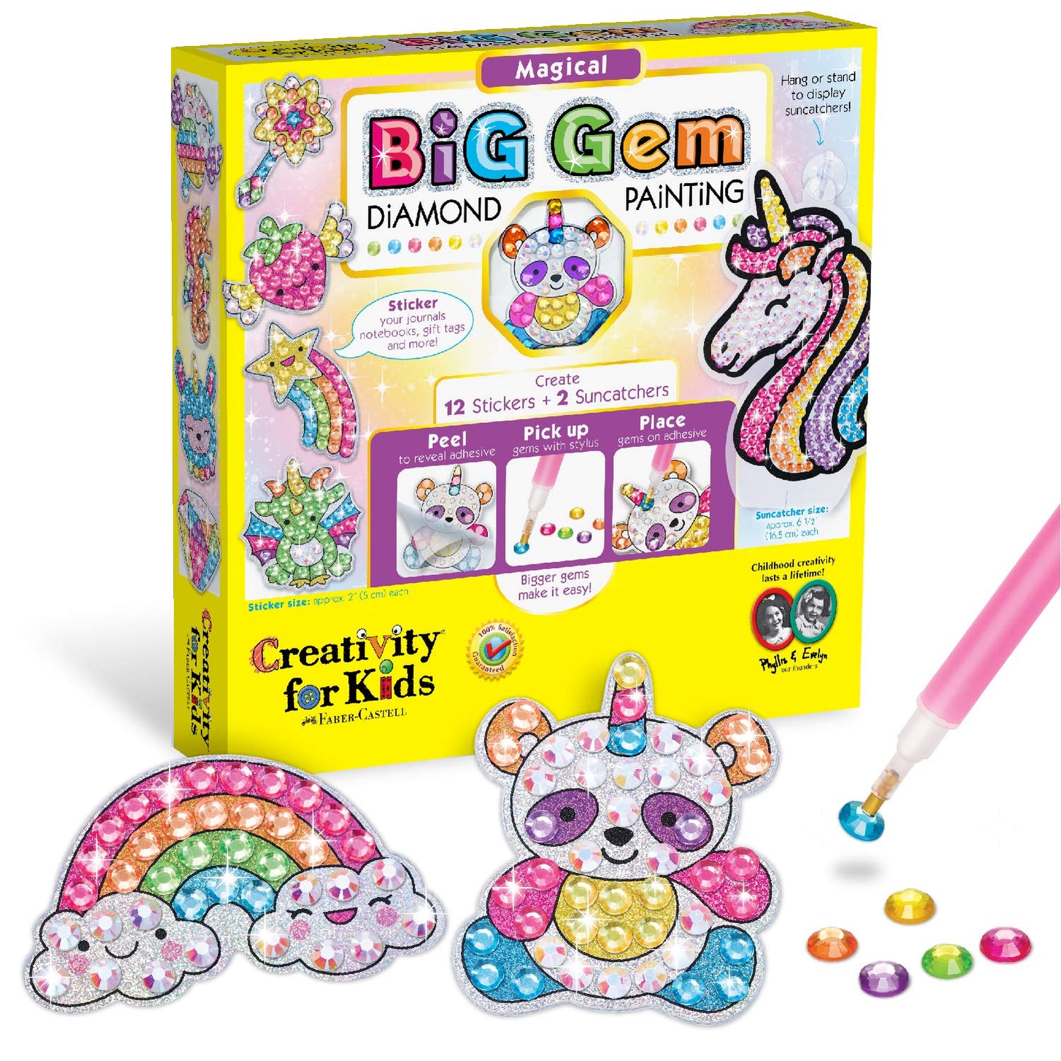 Creativity for Kids Big Gem Diamond Painting Kits: Magical Stickers and Suncatcher DIY Kit - Diamond Art for Kids, Unicorn Gifts for Girls Ages 6-8+ Creativity for Kids