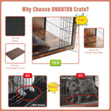 DWANTON Dog Crate Furniture with Cushion, Wooden Crate Table, Double-Doors Furniture, Kennel Indoor for Small/Medium/Large Dog, Dog House/Cage, 27.2" Dwanton