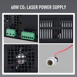 OMTech 60W Laser Power Supply for CO2 Laser Engravers & Cutters, Digital Power Supply with Real Time Display Safety Protection, MYJG-60 Power Supply OMTech