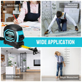 DURATECH Magnetic Tape Measure 12FT with Fractions 1/8, 2 Pack Retractable Measuring Tape, Easy to Read Both Side Measurement Tape, Magnetic Hook and DURATECH