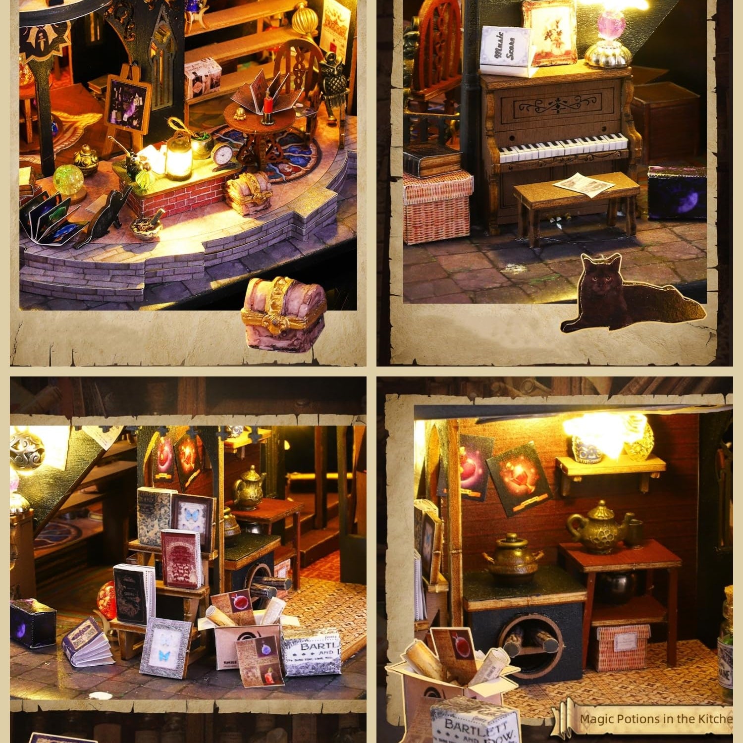 Flever Dollhouse Miniature DIY House Kit Creative Room with Furniture for Romantic Artwork Gift (Luna Magic House) Flever