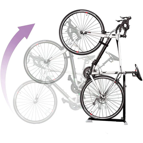 Bike Stand & Vertical Storage Rack by Bike Nook - The Original Vertical Bicycle Floor Stand for Garage Storage and Indoor and Outdoor use, Perfect Bike Nook