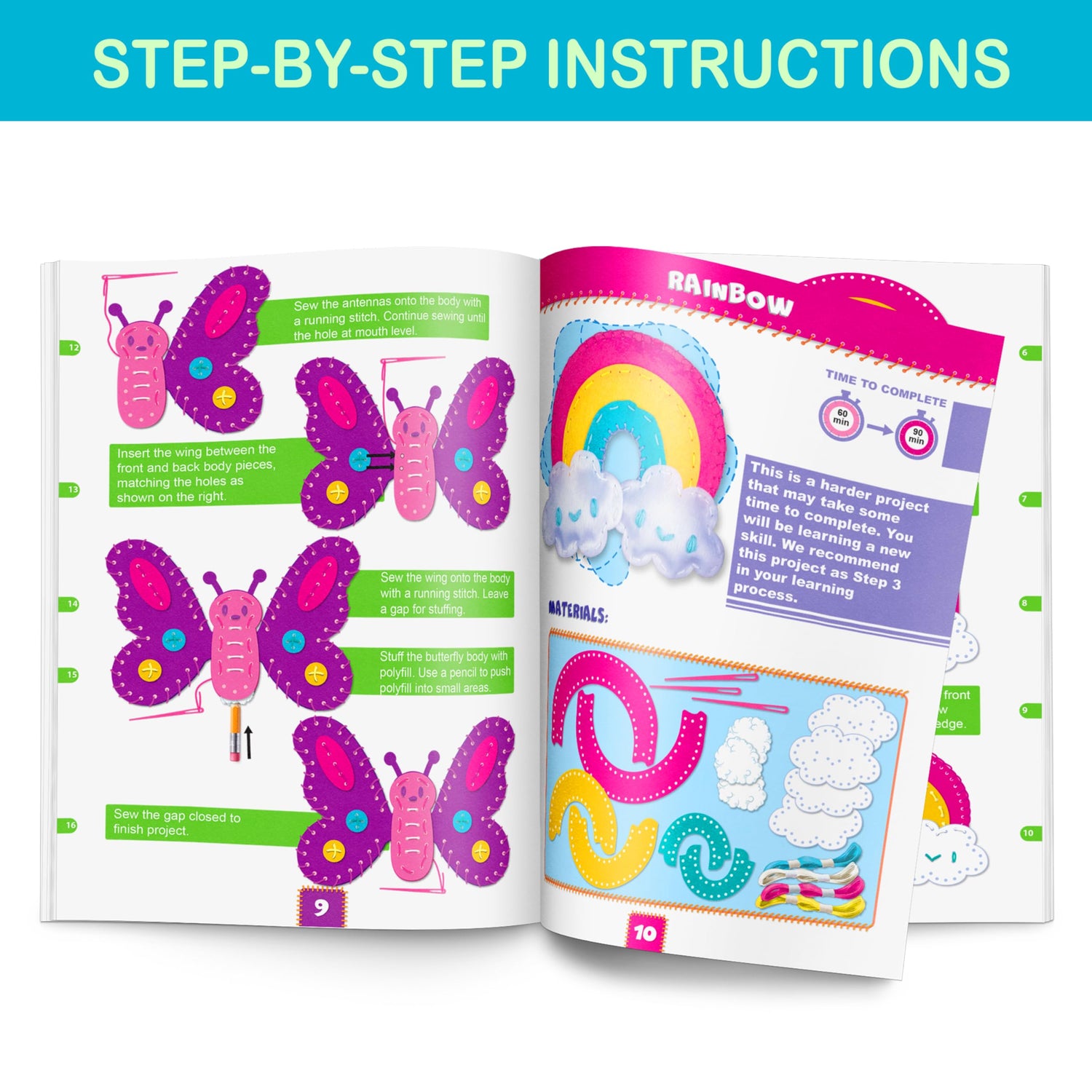 CRAFTSBEE Beginner Sewing Kit for Kids, My First Sewing Kit for Kids Ages 8-12, Gift for Girls, Arts Kid Crafts Kits, Learn to Sew Children's Sewing CRAFTSBEE