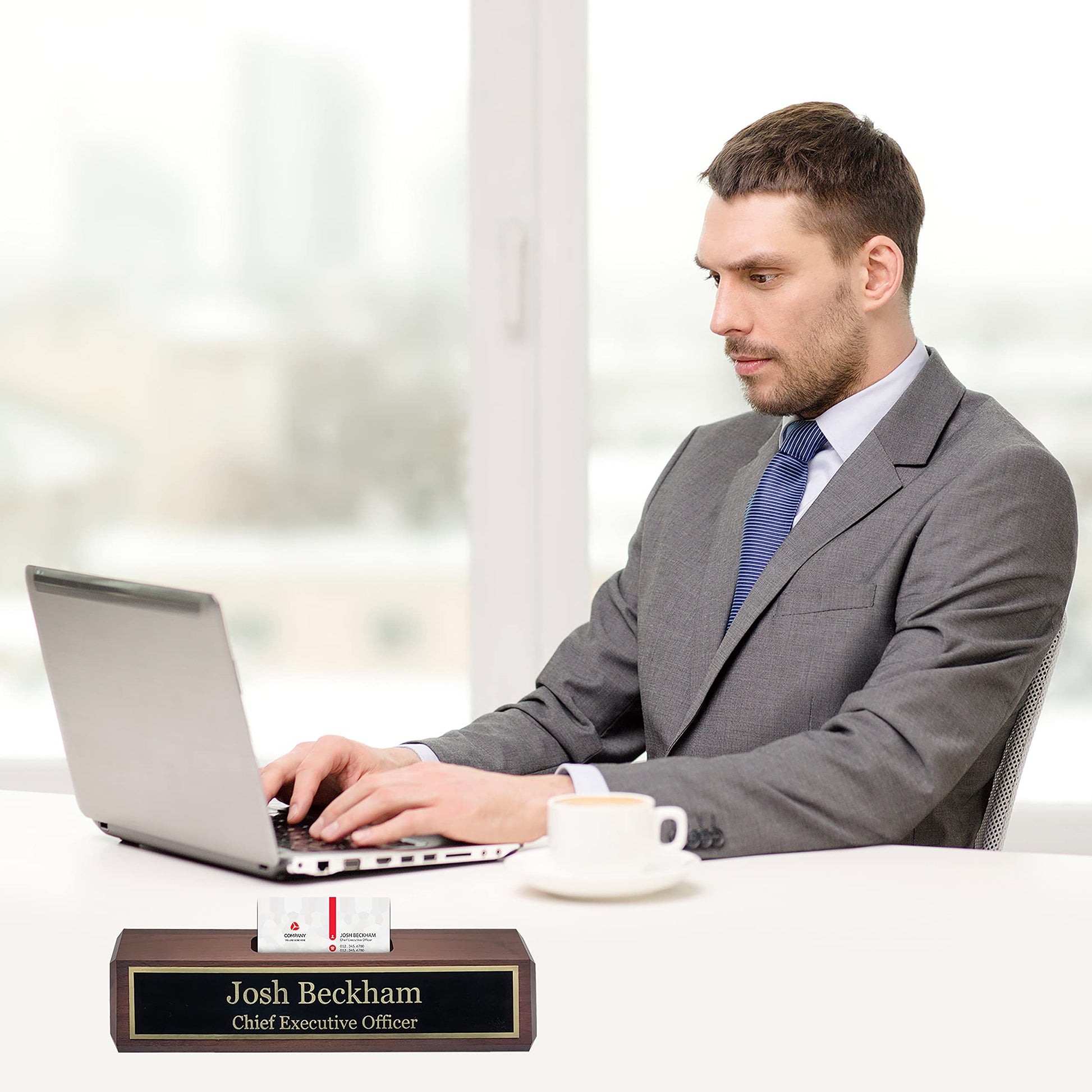 Engraving International Elegant Wood Name Plate for Desk | Custom Desk Name Plate Personalized Gift for Office, The Perfect Engraved Name Plaque - - WoodArtSupply