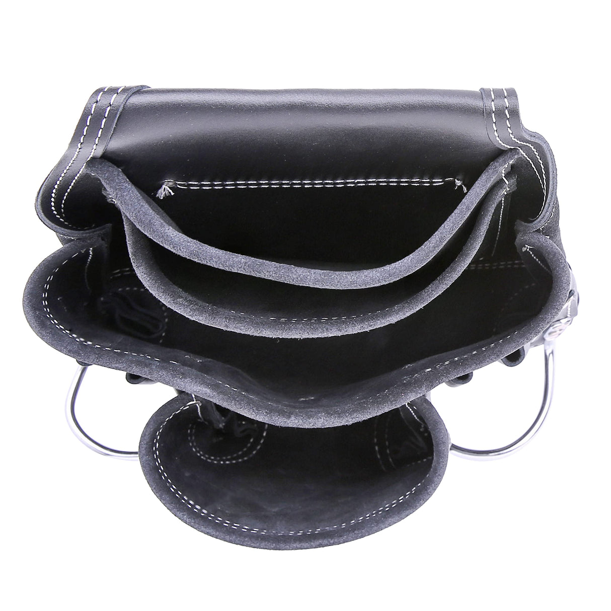 LAUTUS Oil Tanned Leather Tool Pouch Bag | Black | Carpenter, Construction, Framers, Handyman | 10 Pockets, 2 Hammer Holders | 100% Leather LAUTUS