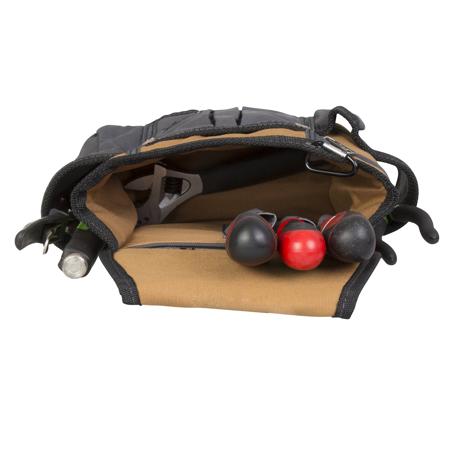 Dickies 8-Pocket Padded Tool Belt/Utility Pouch, Adjustable 3-Inch Belt, Durable Canvas Construction, Tan/Grey Dickies