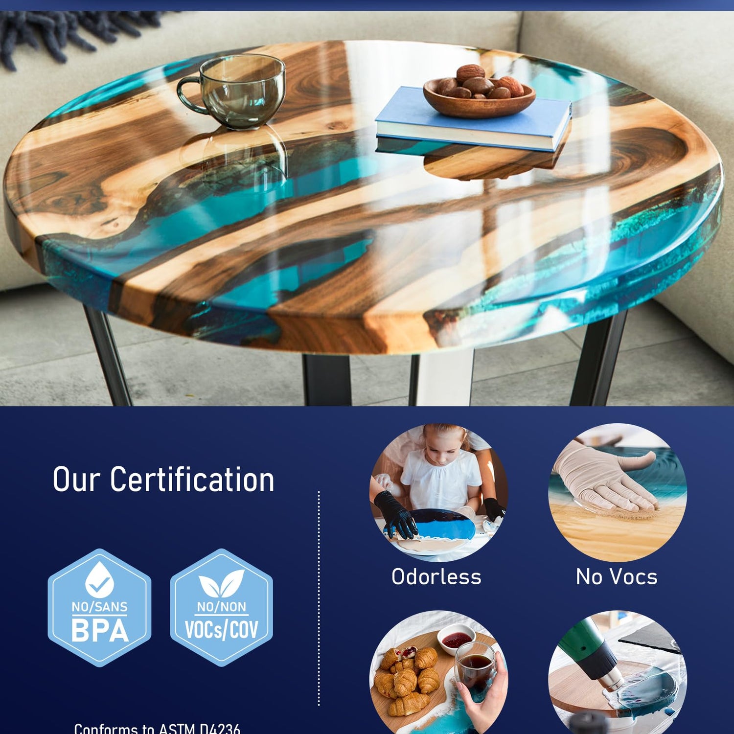 Nicpro 3 Gallon Deep Pour Epoxy Resin Kit, 2 to 4 Inch Depth Crystal Clear & High Gloss, Bubble Free Epoxy Resin for Craft River Table,Wood Filler, Nicpro