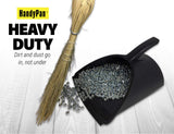 HandyPan Heavy Duty Dustpan, Black - Large Dust Pan Made in the USA with Tight Seal Lip to Keep Dust, Dirt, Debris In-Great for Home, Shop, Garage, Handy Pan