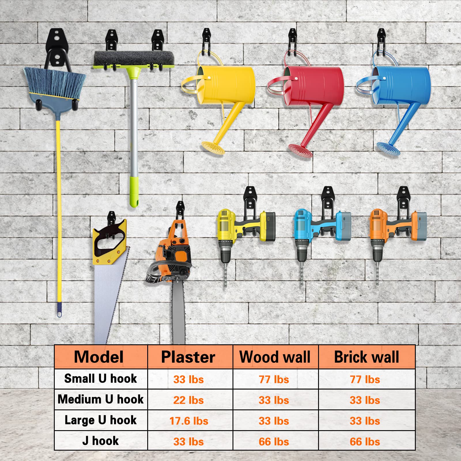 HUPBIPY 12 Pack Garage Hooks Heavy Duty,Utility Steel Garage Storage Hooks,Wall Mount Garage Hanger&Organizer for Organizing Power Tools,Ladders,Bulk - WoodArtSupply